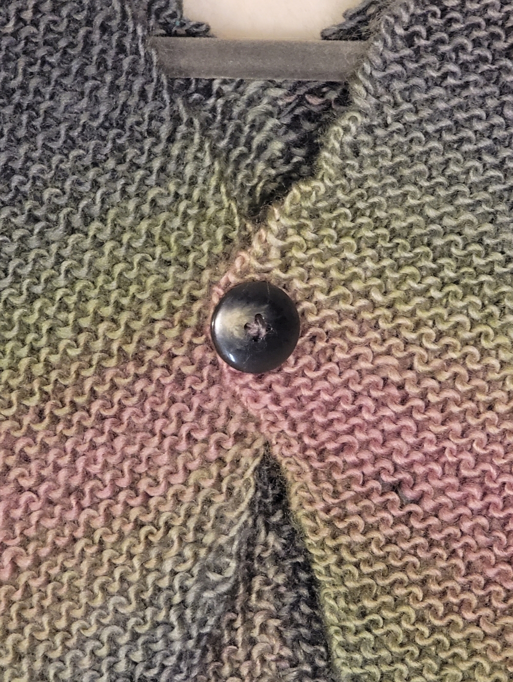 Hand-Knit Multicolor Garter Stitch Baby Sweater Vest - Picture 4 of 7